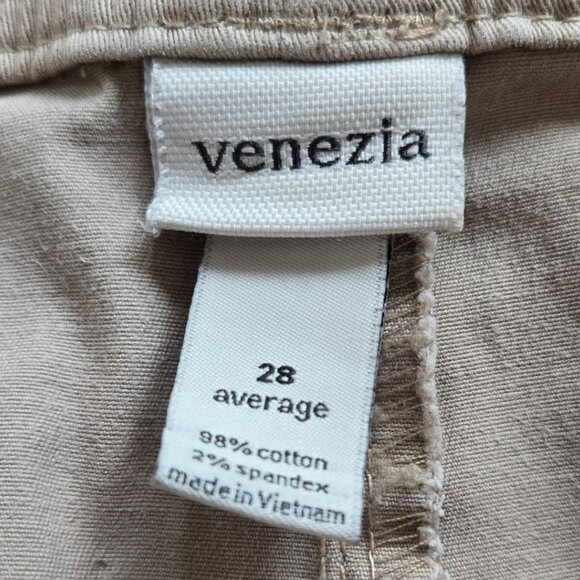 Venezia Womens Plus Size 28 Khaki Chino Pants Double Button Waist Closure - Picture 7 of 8